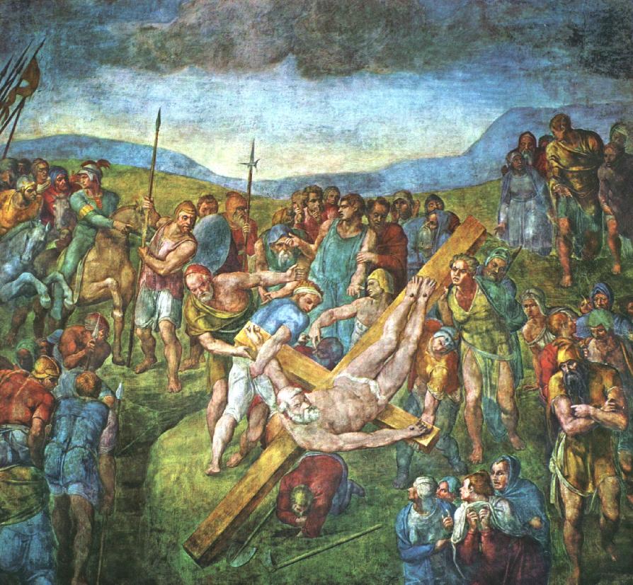 Michelangelo, The Crucifixon of St. Peter, 1550