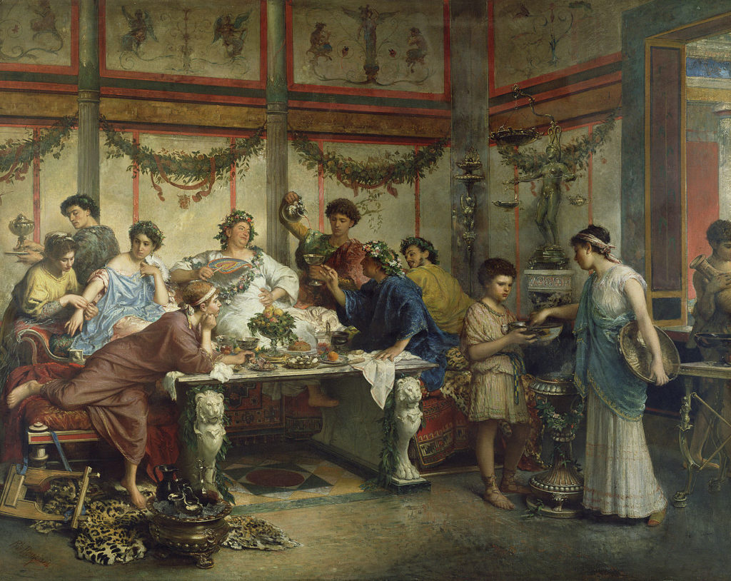 Roberto Bompiani, A Roman Feast, late 19th century