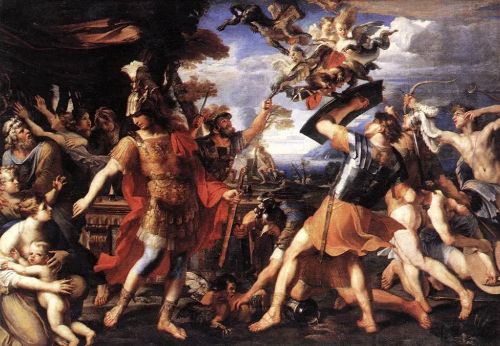 Francois Perrier, Aeneas and his Companions Fighting the Harpies, 1646-47 -- in the Louvre