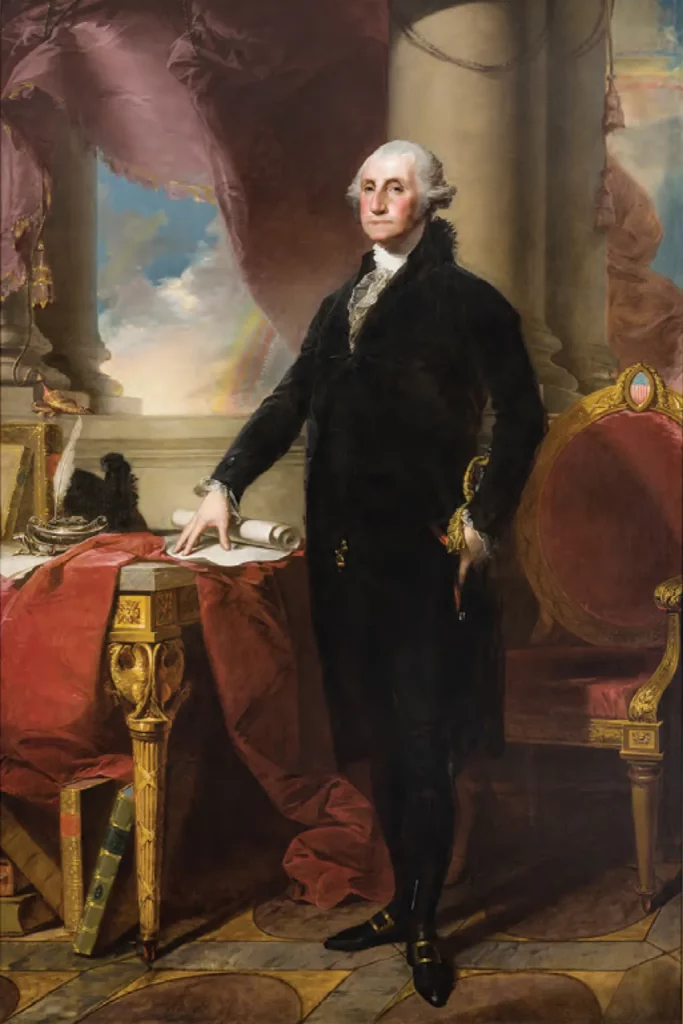 Gilbert Stuart, George Washington, 1796 -- a copy of the iconic portrait in the Rhode Island State House