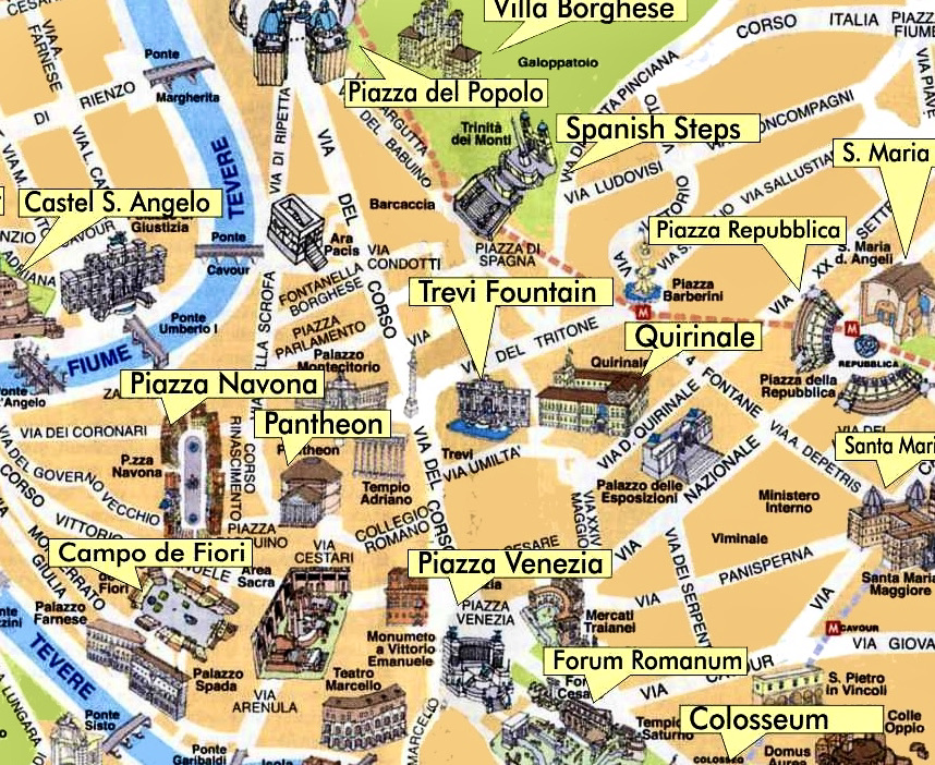 map of Central Rome