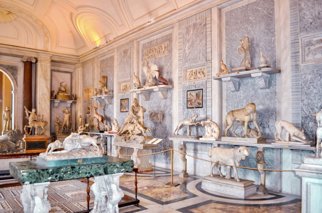 sculptures in the Hall of Animals 