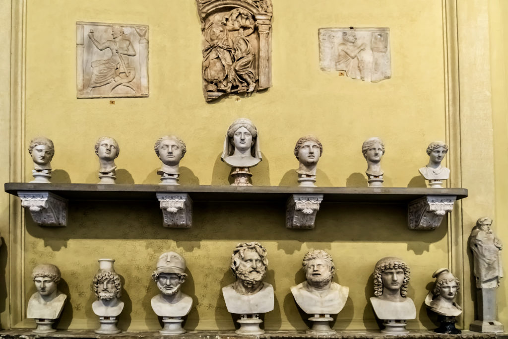 the Hall of Busts in the Pio-Clementine Museum