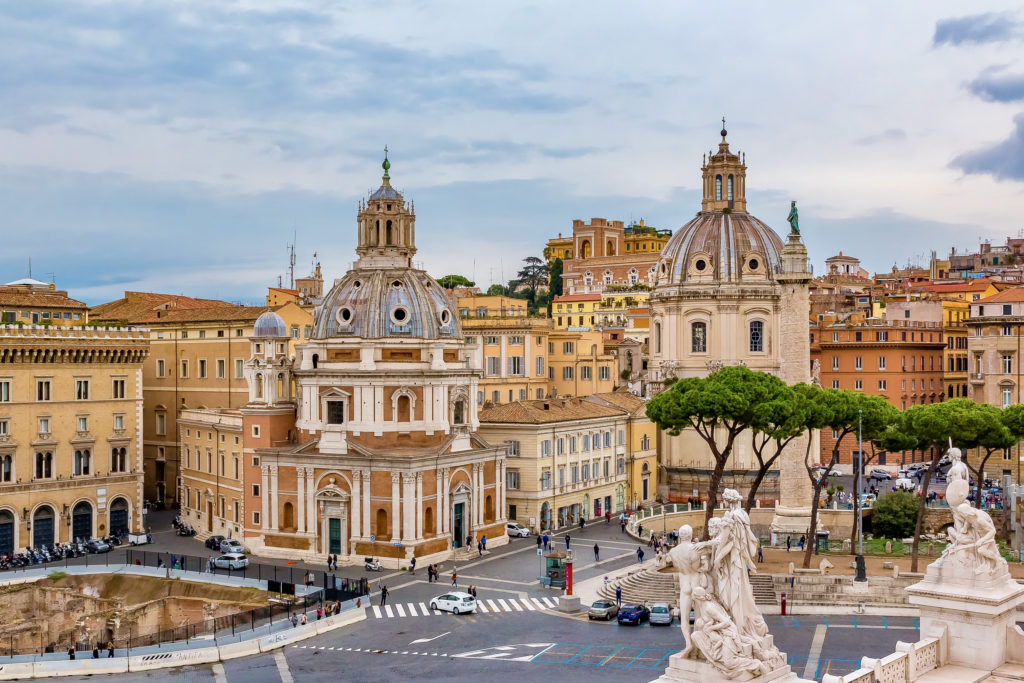 view from the Monument of Vittorio Emanuele at Piazza Venezia 