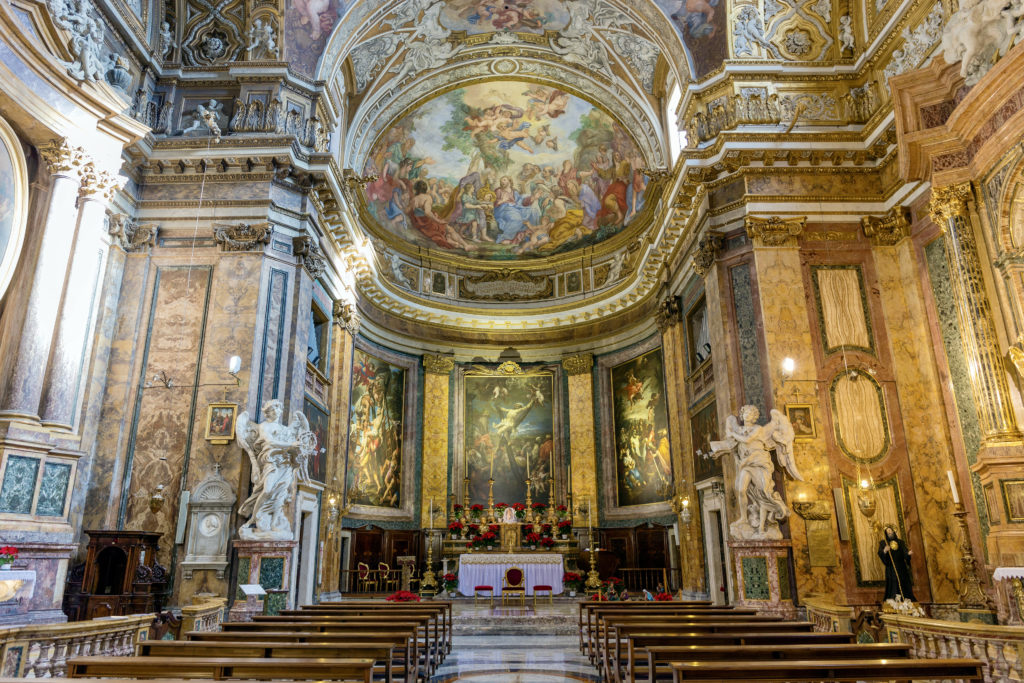 interior of the Basilica of Sant'Andrea delle Fratte 