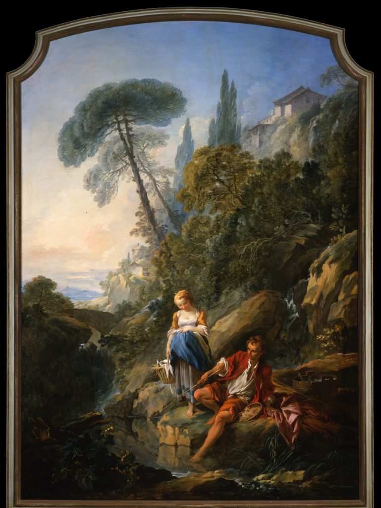 Francoise Boucher, Pastoral: A Peasant Boy Fishing, 1732