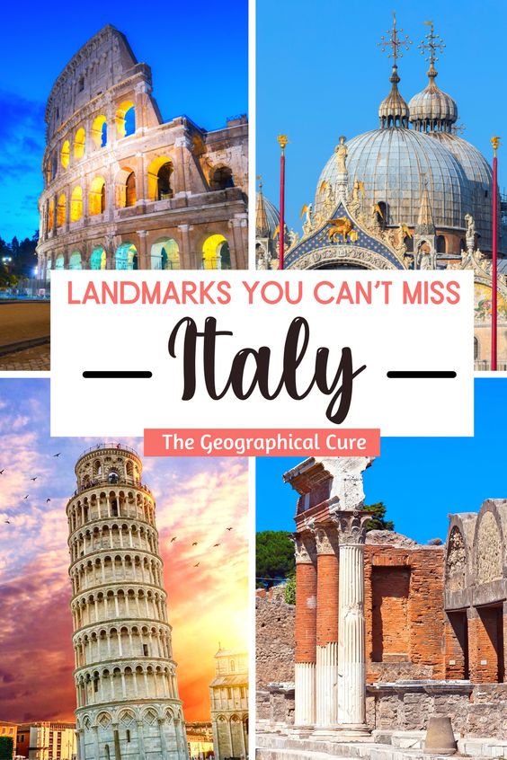 pin for famous landmarks in Italy
