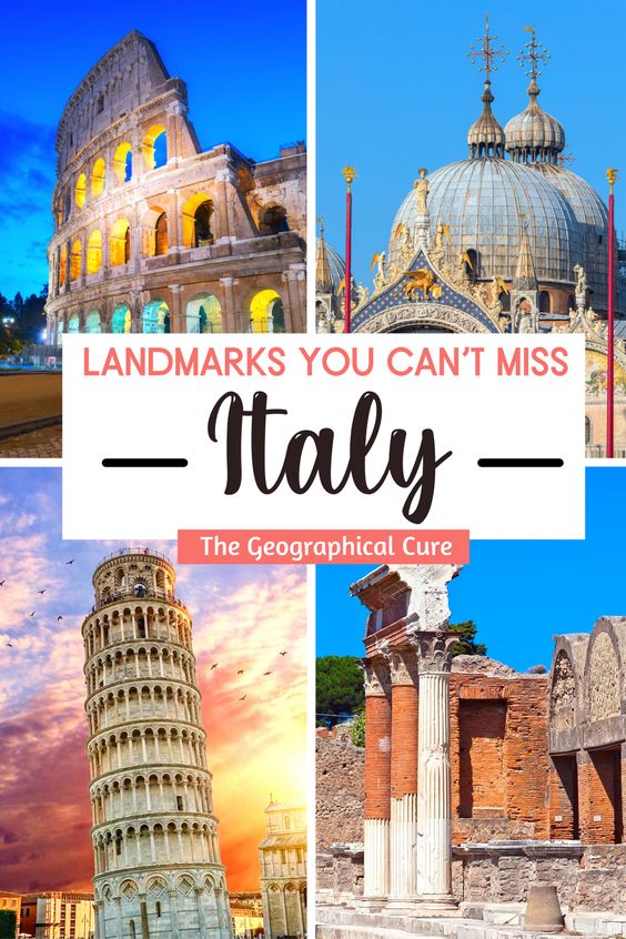 Pinterest pin for famous landmarks in Italy