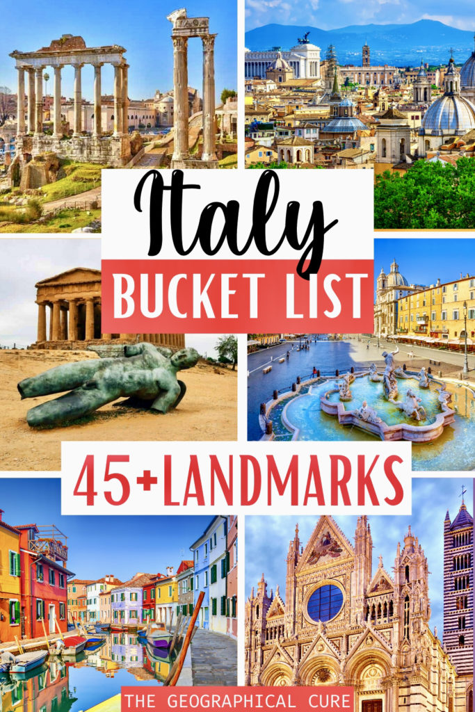 Pinterest pin for famous landmarks in Italy