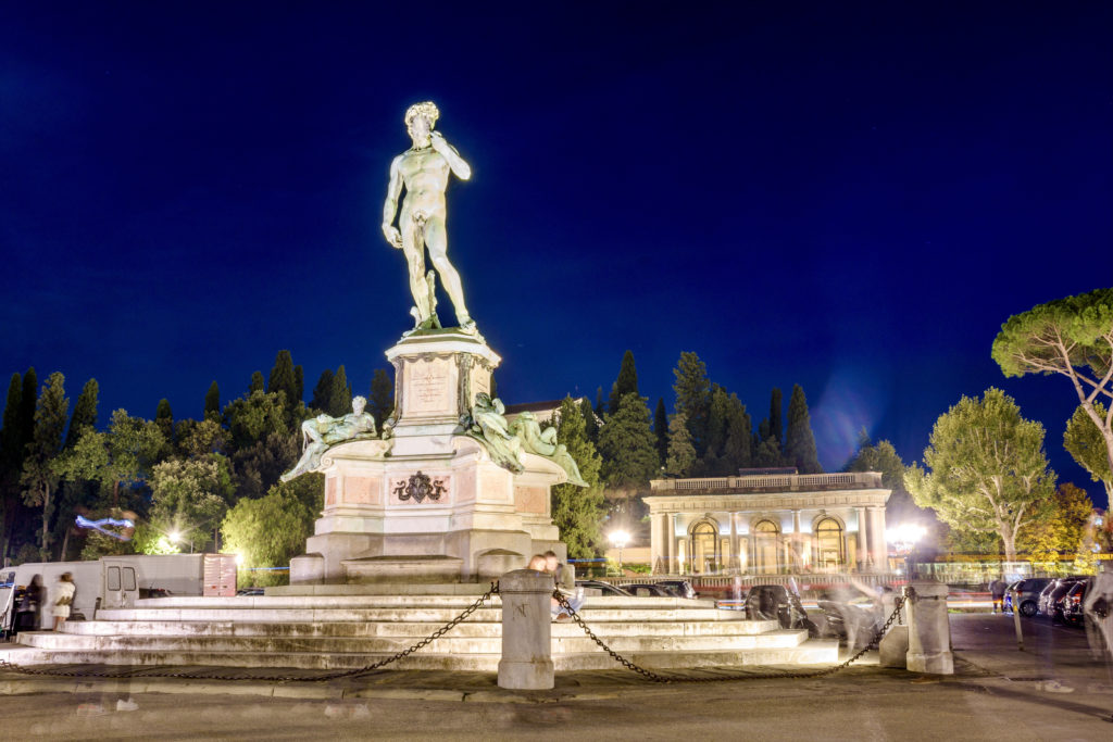 a copy of Michelangelo's David in Piazzale Michelangelo, a must see with 1 day in the Oltrarno