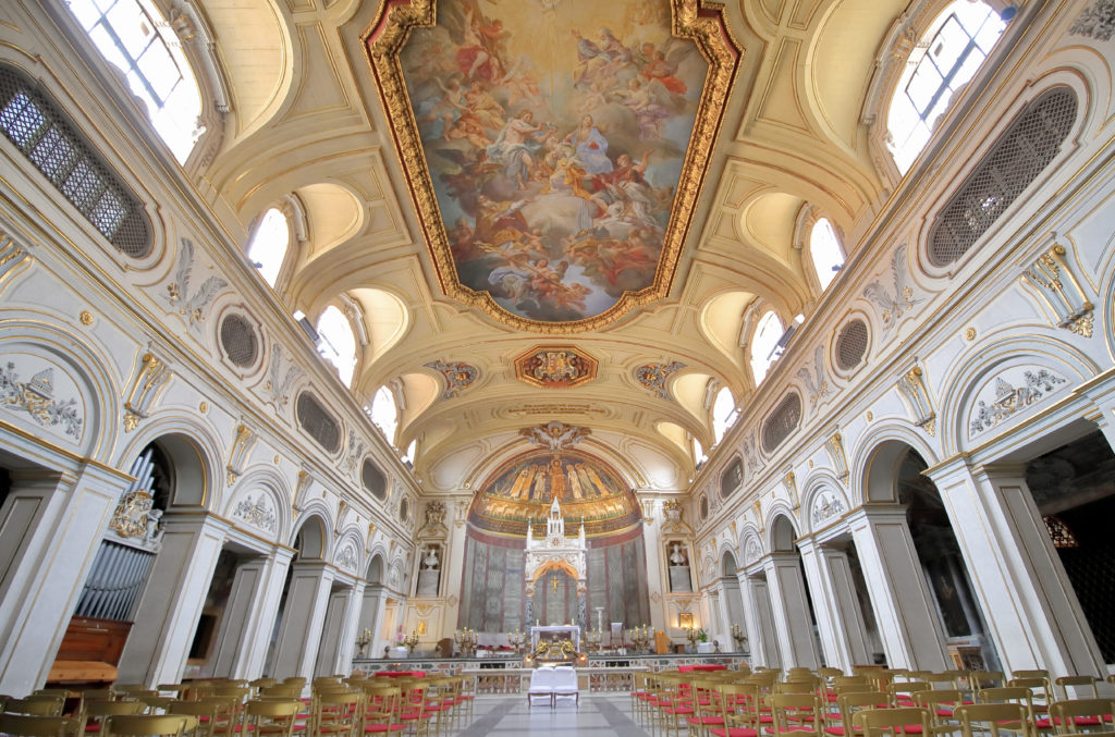 interior of Santa Cecelia in Trastevere