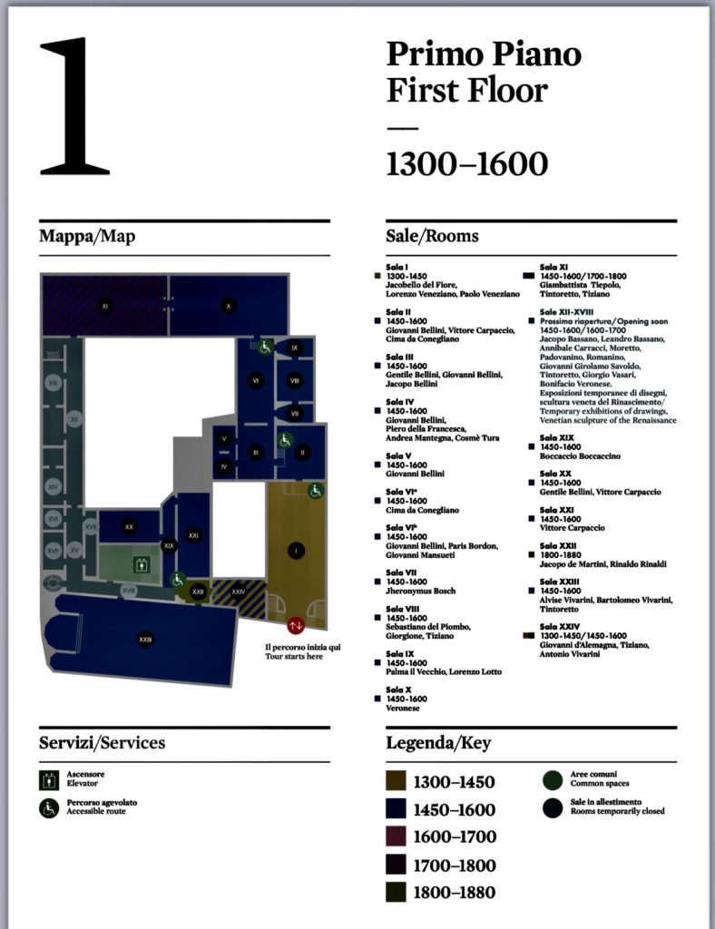 layout of the Accademia Gallery