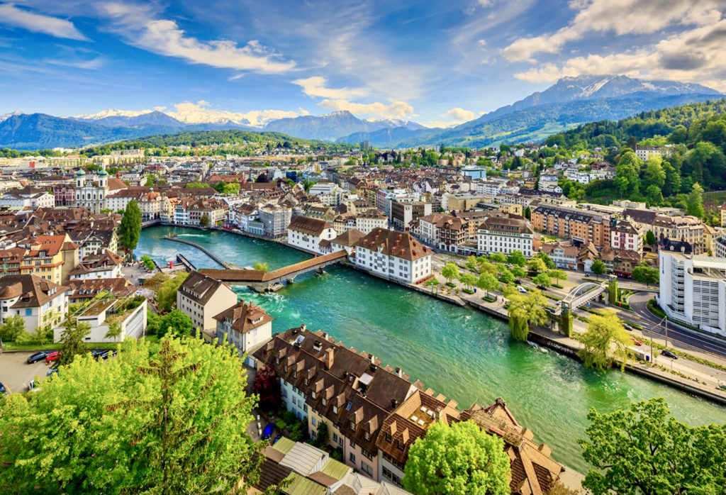 Old Town of Lucerne on the Reuss River