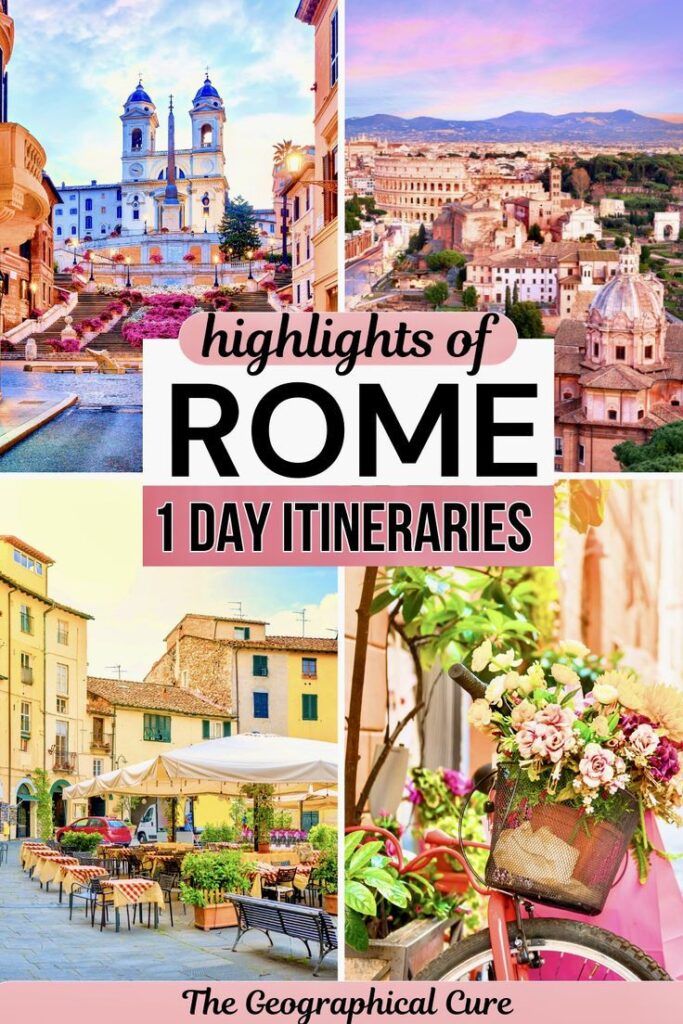 Pinterest pin graphic for one day in Rome itineraries