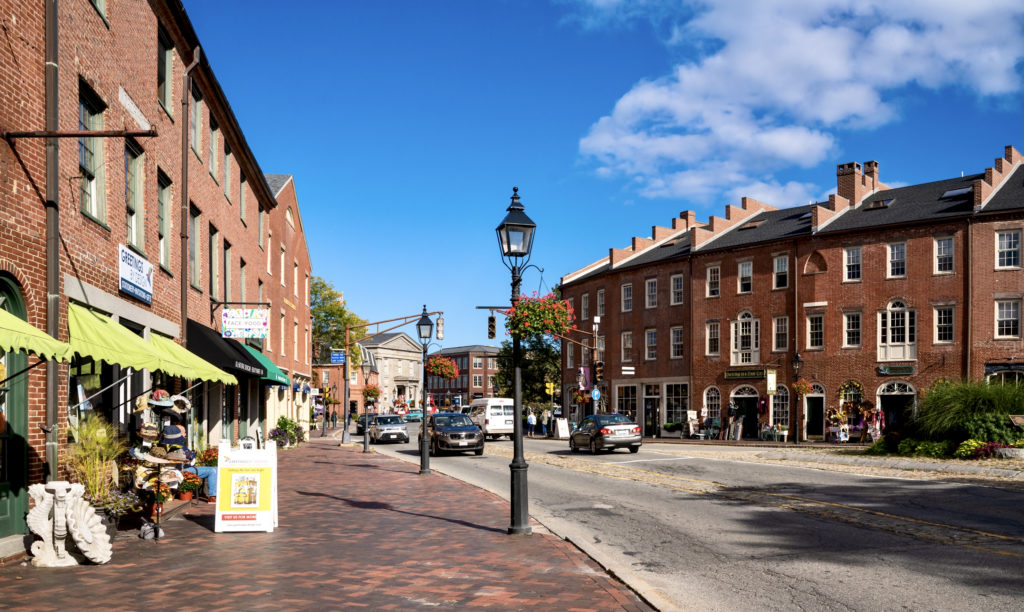 historic center of Newburyport in Massachusetts