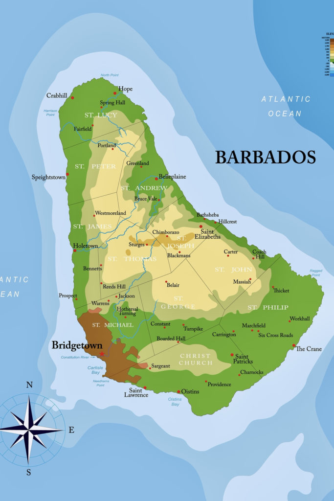 map of Barbados