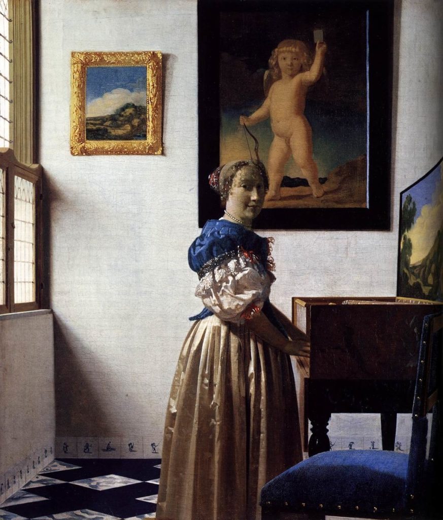 Johannes Vermeer, Young Woman Standing at a Virginal, 1670-72