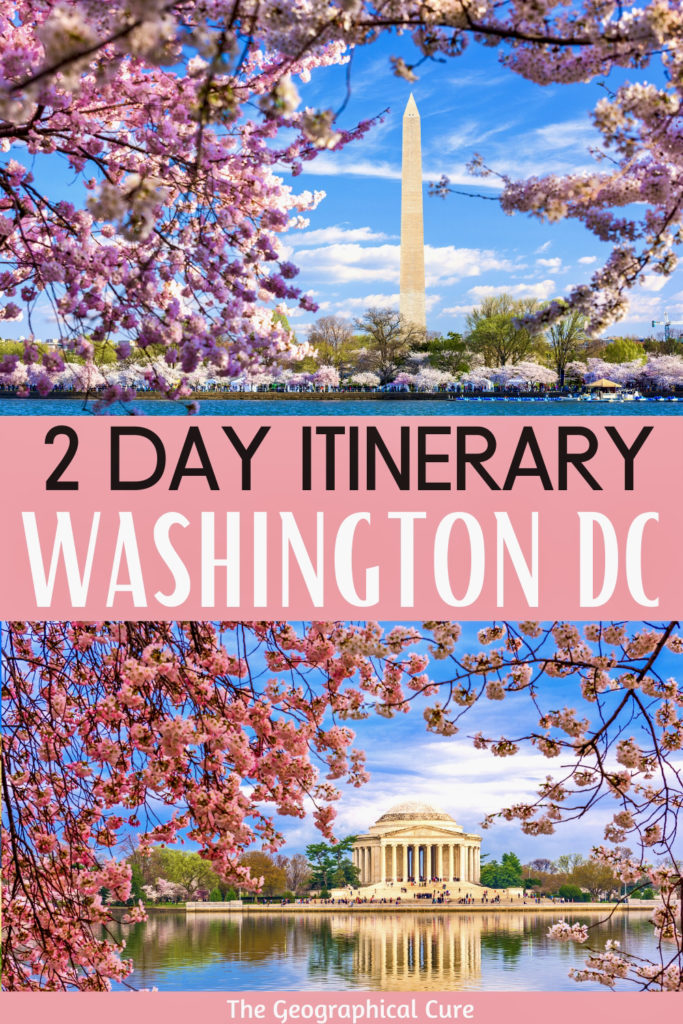 Pinterest pin for 2 days in Washington D.C. itinerary