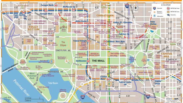 map of the National Mall in Washington D.C.