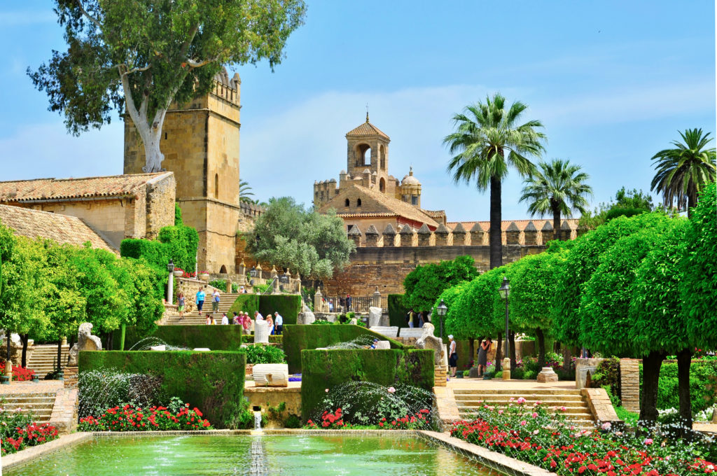 Gardens of Alcazar de los Reyes Cristianos in Cordoba