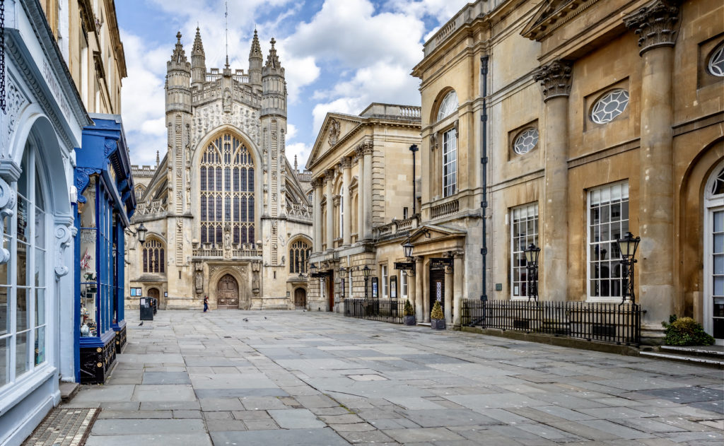 entrance to the Roman Baths on the right