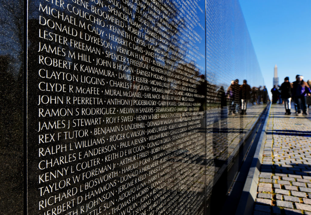 The Memorial Wall at the Vietnam Veterans Memorial