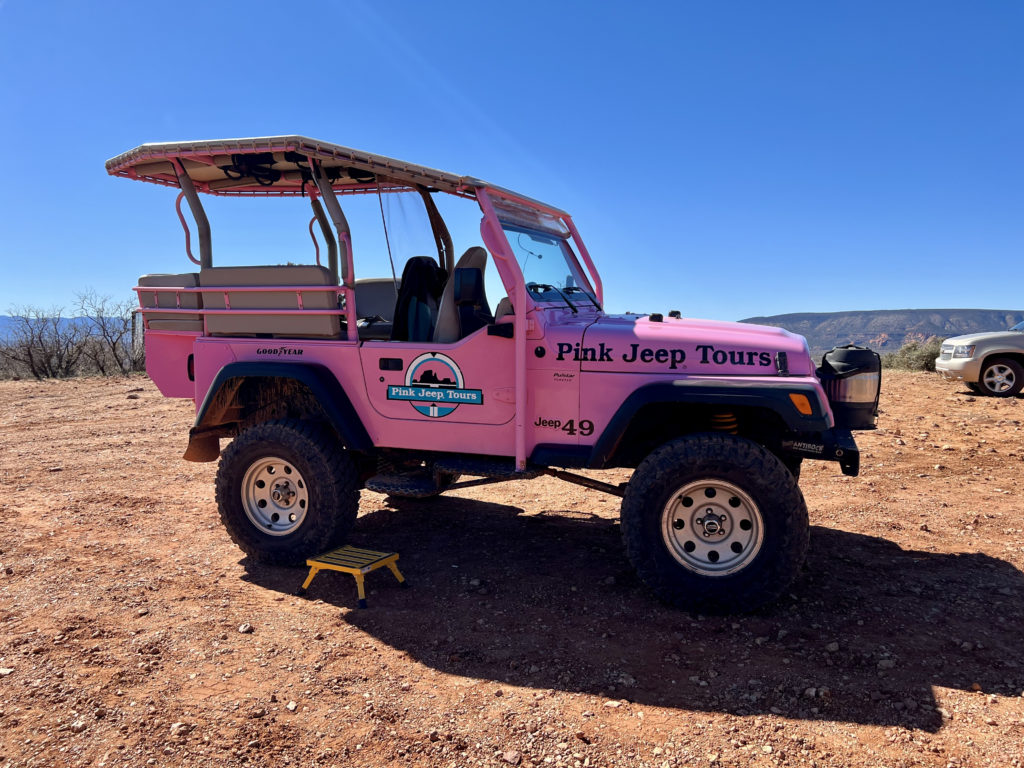 Pink Jeep tour in the red rock range