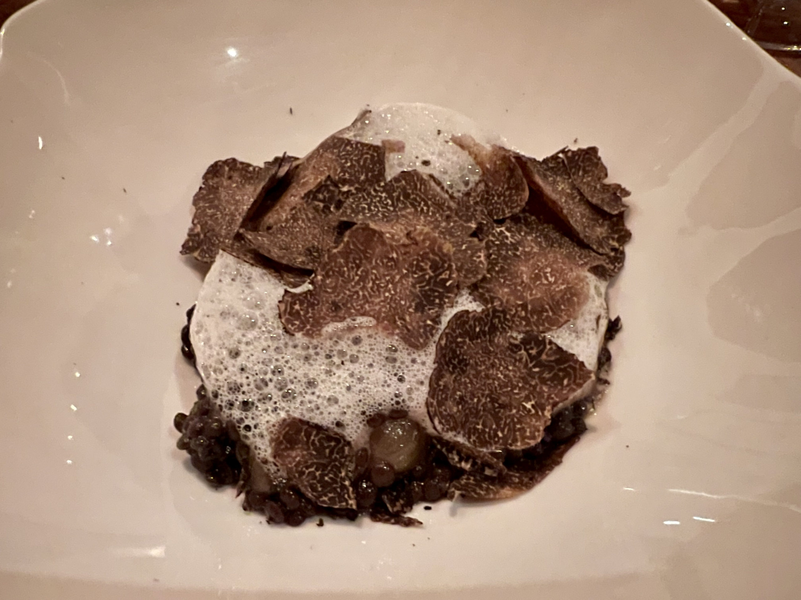 lentil cippolini with black truffle