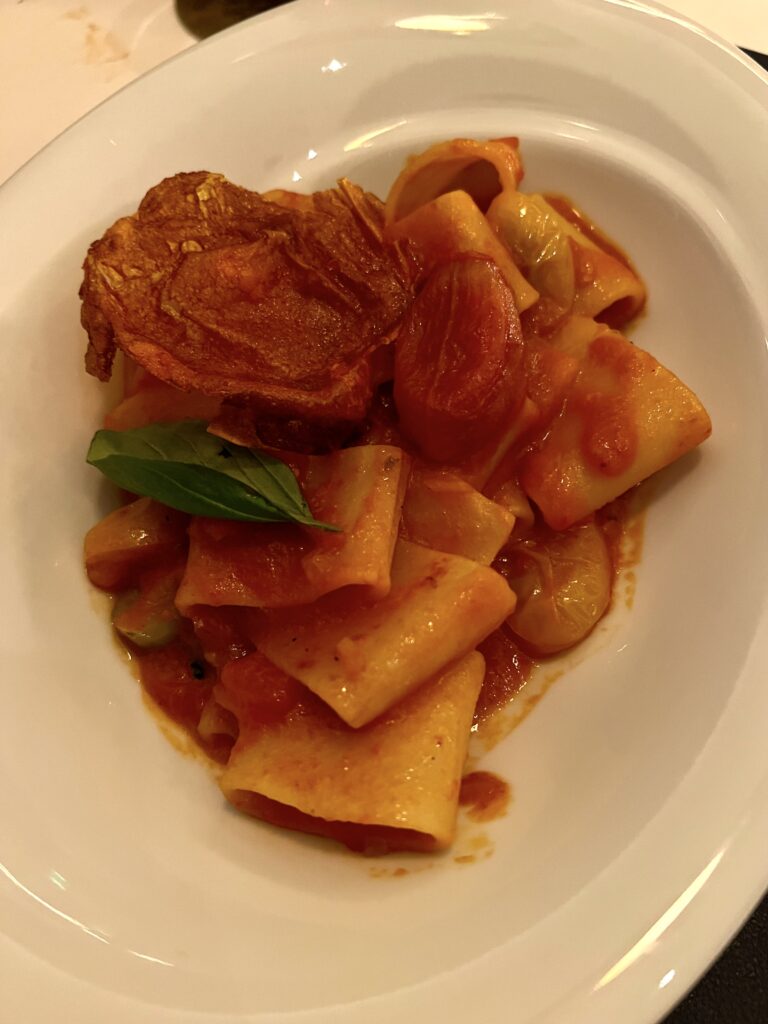 paccheri pasta with tomatoes