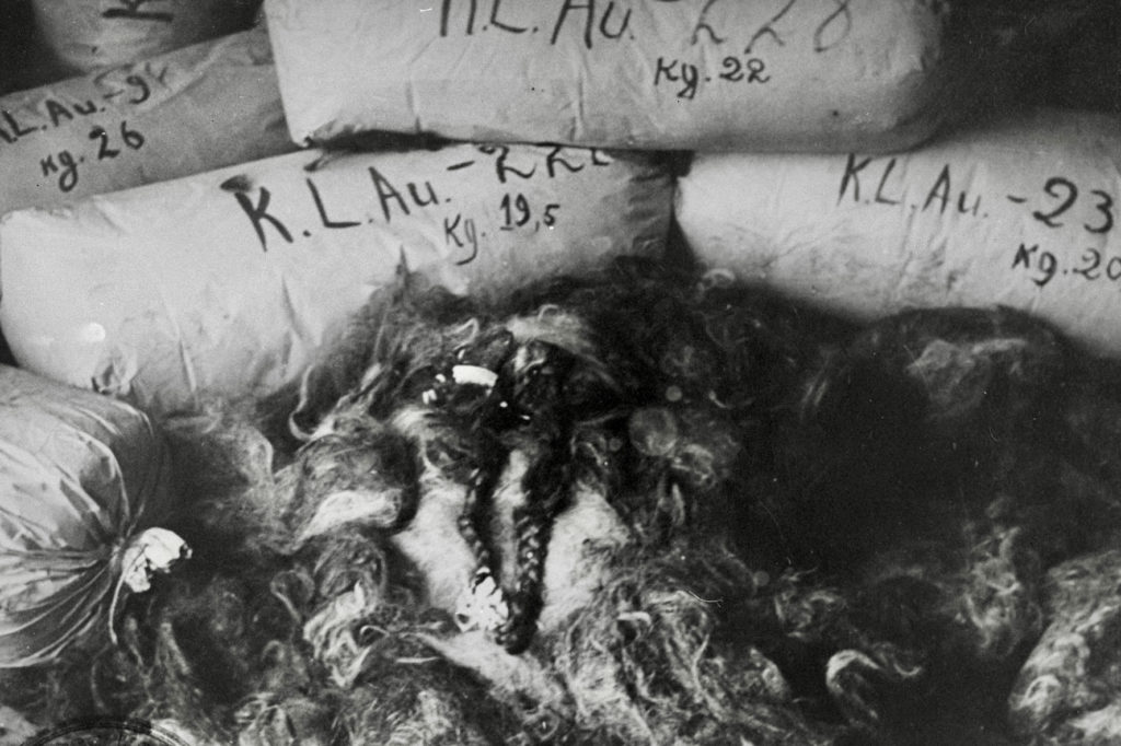 photo of human hair shorn from female prisoners