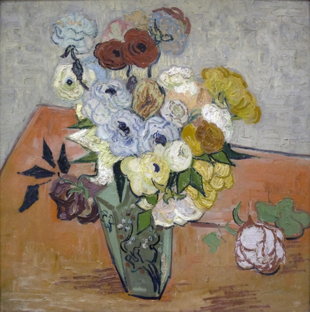 Van Gogh, Japanese Vase With Roses and Anemones, 1890