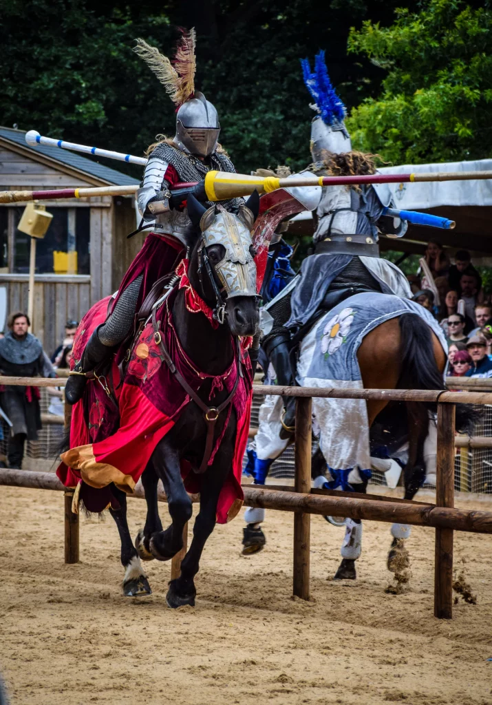 a jousting display at the castle