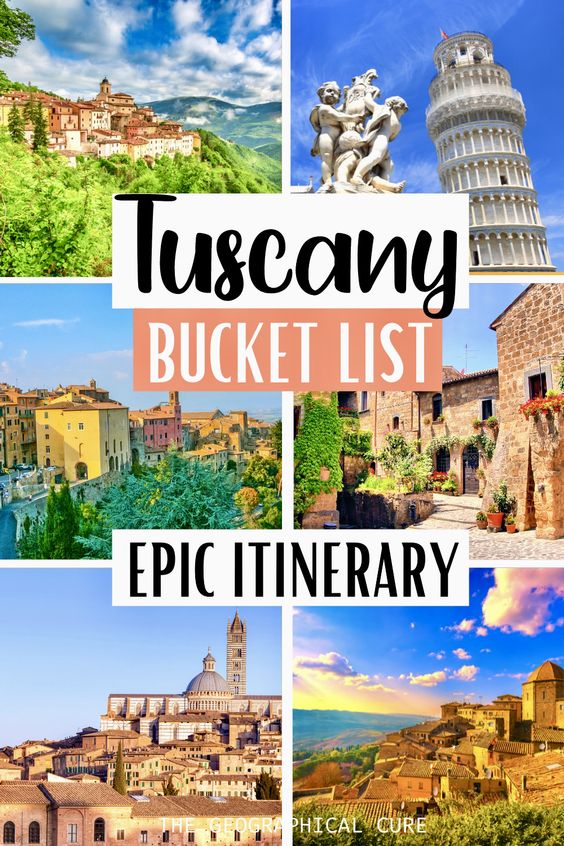 pin for 10 days in Tuscany itinerary
