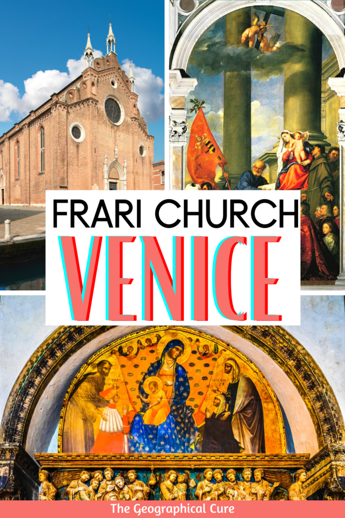 Pinterest pin for guide to the Frari Church in Venice Italy