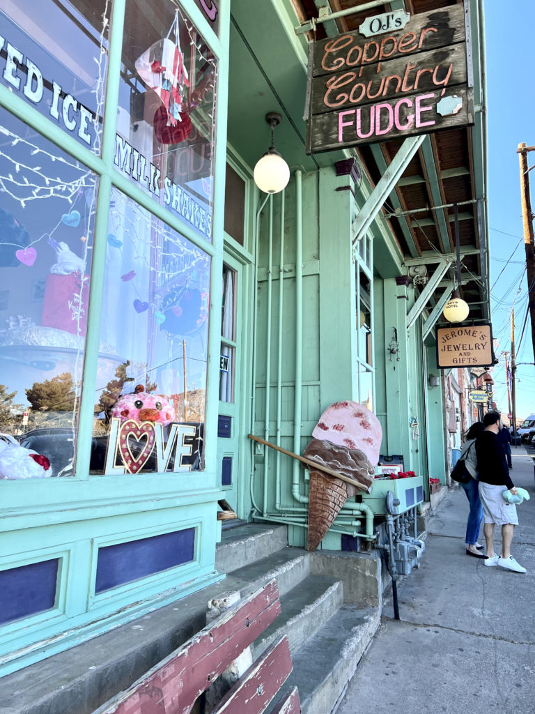 fudge shop on the main drag in Jerome