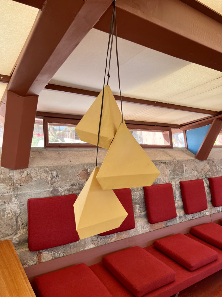 Garden Room in Taliesen West with hanging lights