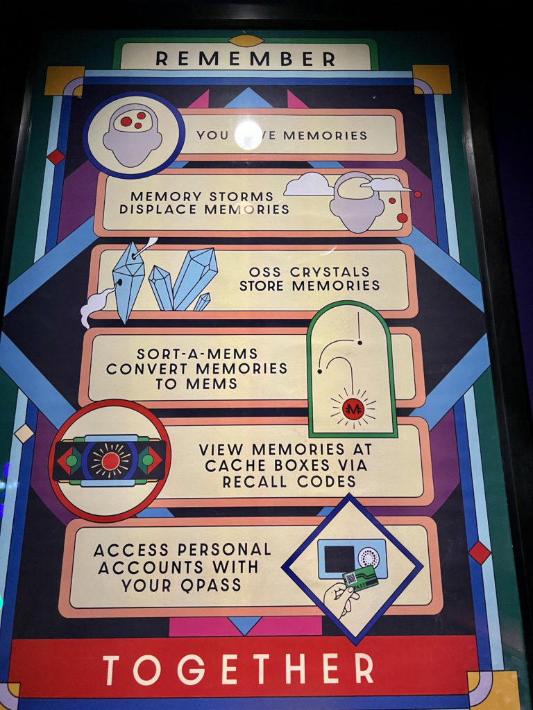 sign in Meow Wolf Denver explaining the memories