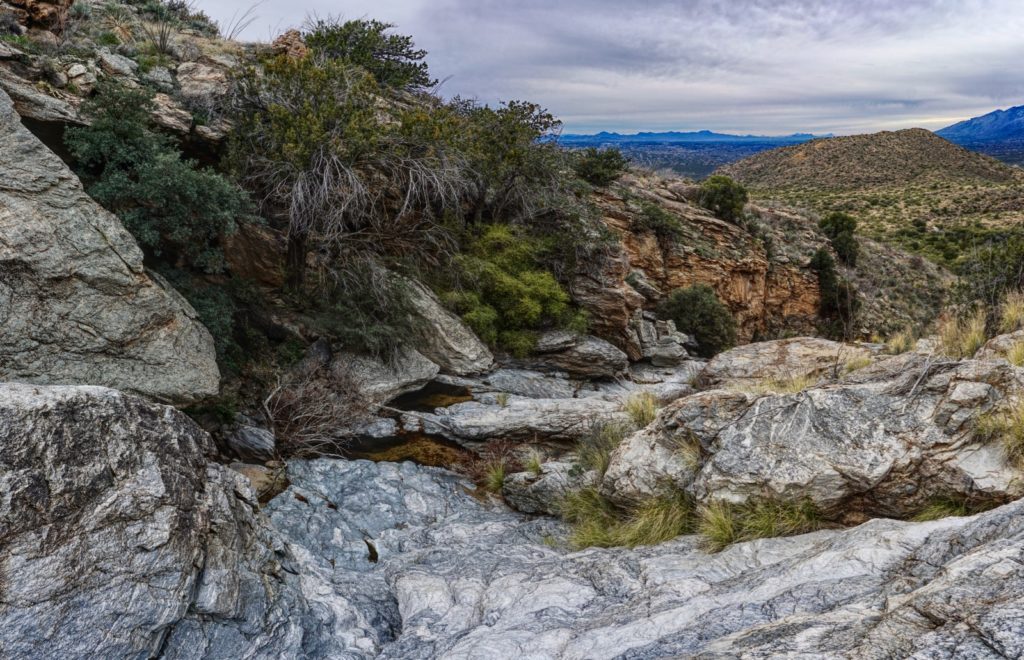 Bridal Wreath Falls, one of the best things to see at Saguaro National Park in the early spring