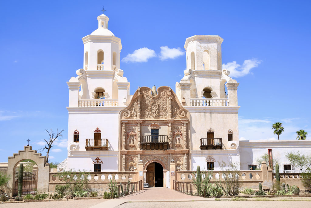 San Xavier del Bac mission near Tucson, without scaffolding