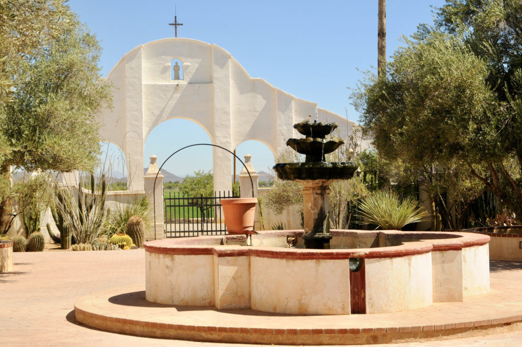 fountain at San Xavier 