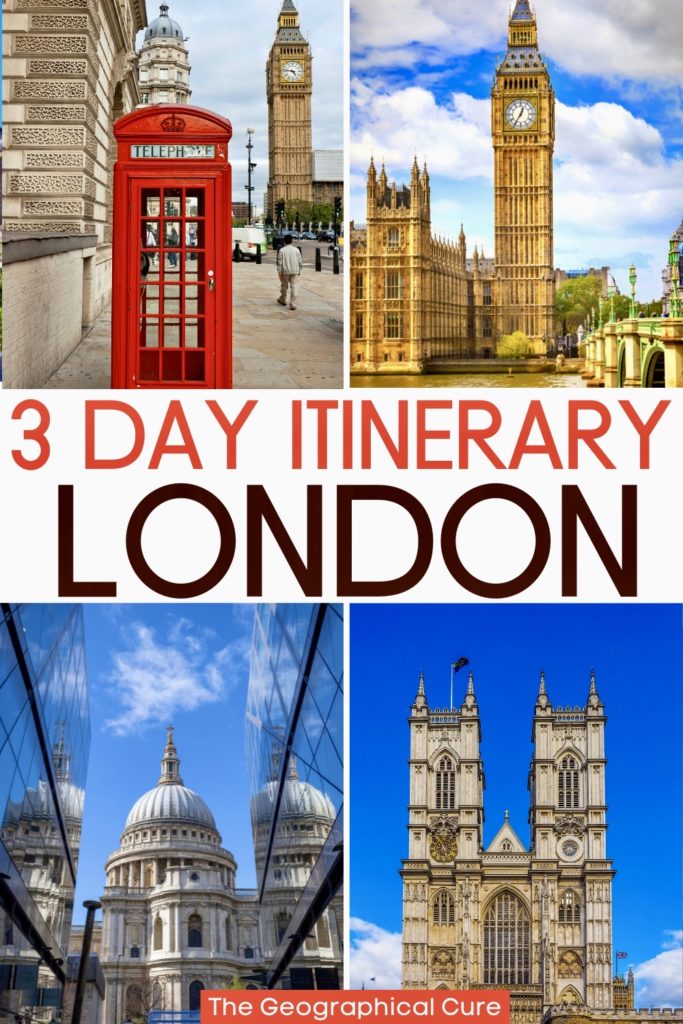 pin for 3 days in London itinerary