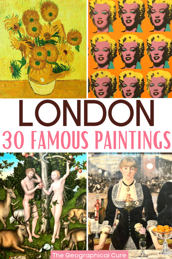 Pinterest pin for guide to famous paintings in London