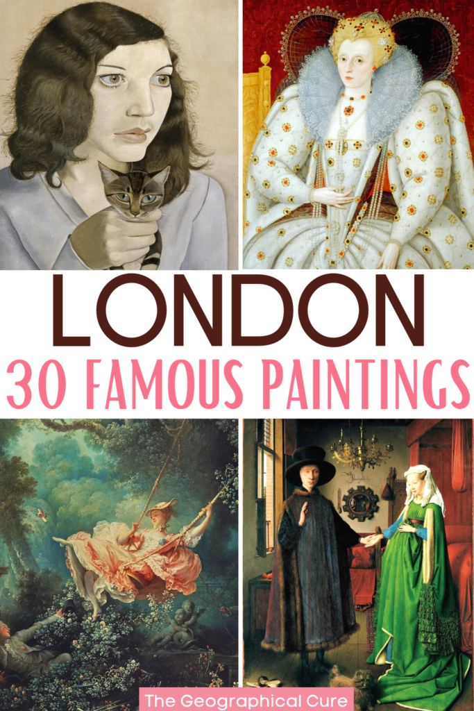 Pinterest pin for famous paintings to see in London