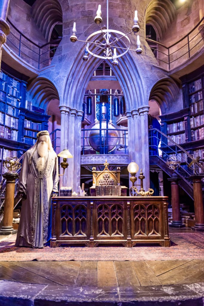 Dumbledore's office at Hogwarts at the Warner Brothers studio 