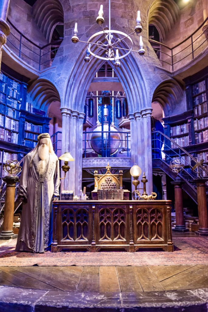 Dumbledore's office at Hogwarts at the Warner Brothers studio