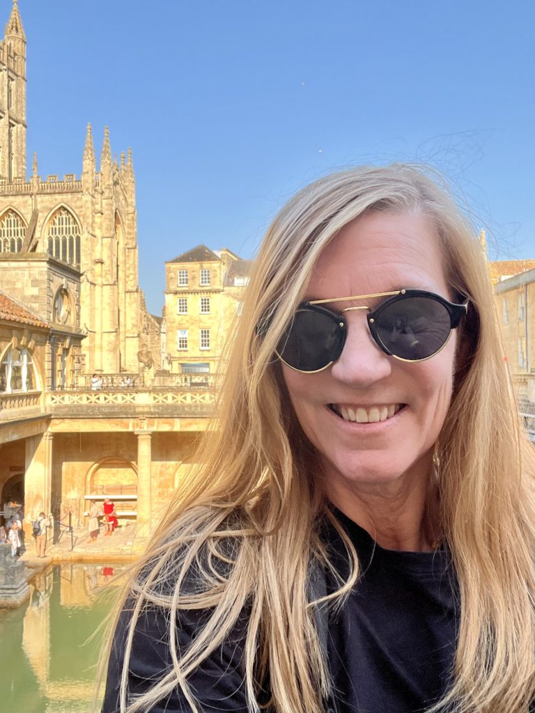 me enjoying the Roman Baths