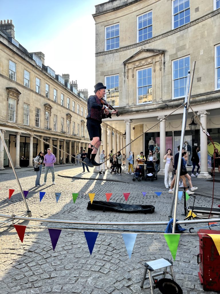 tight rope performer in Bath
