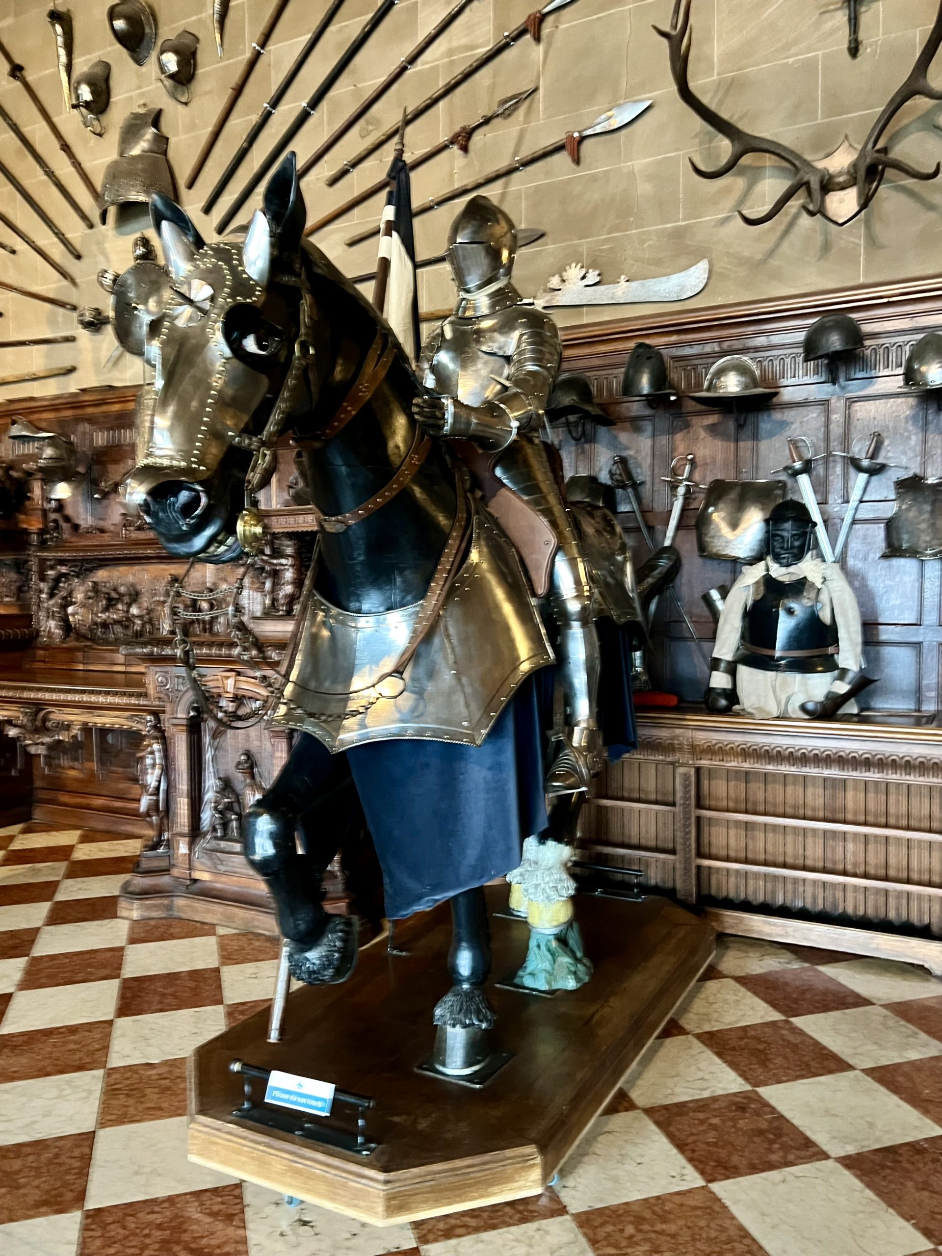 armored horse in the Great Hall