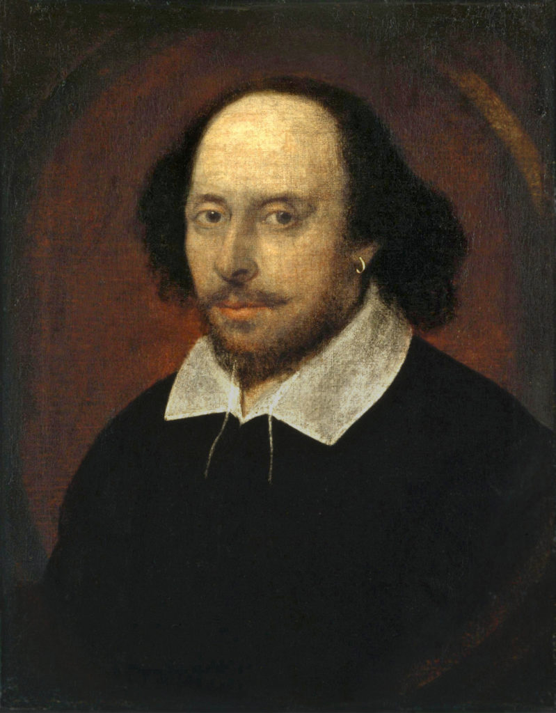 the only known contemporaneous portrait of Shakespeare, in London's National Portrait Gallery, 1600-10