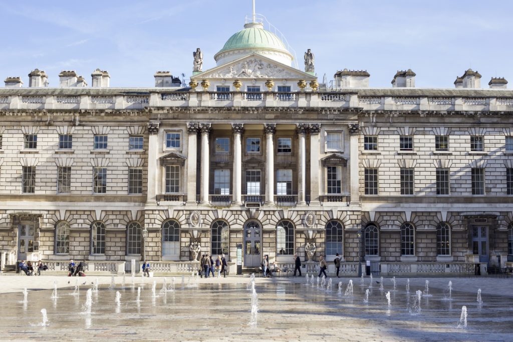 Somerset House and its dancing spurting water fountains